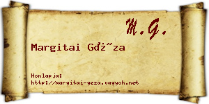 Margitai Géza névjegykártya